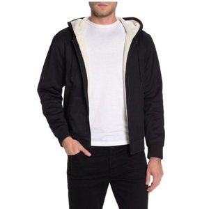 Vince Faux Shearling Lined Zip Hoodie